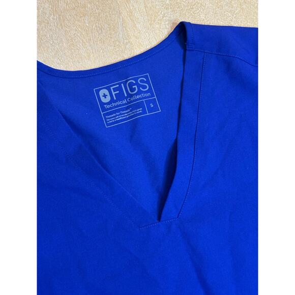 Figs Casma Three-Pocket Scrub Top ELECTRIC BLUE Small - Picture 2 of 4